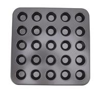 Fyearfly Teglia antiaderente per mini cupcake e muffin, facile rilascio, in acciaio al carbonio resistente, 25 griglie