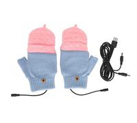 Fyearfly USB Heating Gloves Full Finger Half Fingerless Double Sided Heating Soft Hand Warmer Gloves for Gaming Typing Winter Outdoor Activities Knitted Cotton