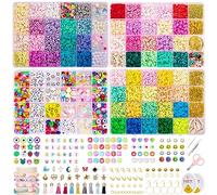 Fyeeleat 9000 Pezzi 60 colori Perline Di Argilla Polimerica Set, Perline di Argilla Polimerica Fette, Collana Braccialetto Orecchini Gioielli Fai da Te Artigianato