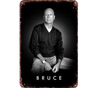 FYELVO Bruce Willis Vintage Metal Tin Signs Retro Garage Signs Movie Sign Man Cave Decor 20,3 x 30,5 cm