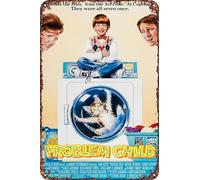 FYELVO Cartello decorativo in metallo con film "Problem Child", per soggiorno, bar, 30,5 x 20,3 cm