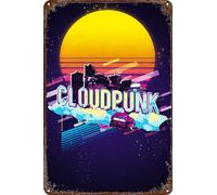 FYELVO Cloudpunk Poster Game Retro Divertente Targa in Metallo Targa in Latta Targa in Latta Decorazione da Parete per la Casa per Esterni 20 x 30 cm