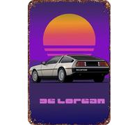 FYELVO DMC DeLorean - Targhe vintage in metallo retrò per garage, poster cinematografico, decorazione per grotta 20,3 x 30,5 cm