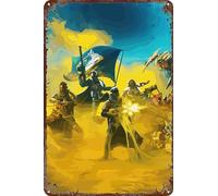 FYELVO Helldivers 2 game metallo latta segno poster gioco decorazione per soggiorno bar segno decorativo per parete 30,5 x 20,3 cm
