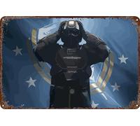 FYELVO Helldivers 2 game metallo latta segno poster gioco decorazione per soggiorno bar segno decorativo per parete 30,5 x 20,3 cm