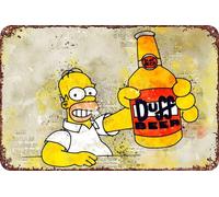 FYELVO Homer Duff Beer Vintage Metal Tin Signs Retro Garage Signs Poster Movie Sign Man Cave Decor 20,3 x 30,5 cm
