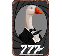 FYELVO James Duck Bond 777 Poster Anime Retro Divertente Targa in Metallo Targa Targa in Latta Targa in Metallo Decorazione da Parete per la Casa per Esterni 20,3 x 30,5 cm