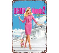 FYELVO Legally Blonde 2: Red White & Blonde Movie Metal Tin Sign Poster Decor for Living Room Cafe Decorative Sign for Wall 30,5 x 20,3 cm