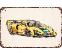 FYELVO Mclaren Ayrton Senna, poster in metallo retrò divertente, decorazione da parete per la casa, 20,3 x 30,5 cm