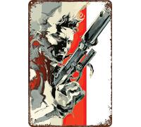 FYELVO Metal Gear, cartello decorativo in metallo a forma di serpente, decorazione per soggiorno, bar, 30,5 x 20,3 cm