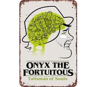 FYELVO Onyx the Fortuitous and the Talisman of Souls Movie Poster Retro Funny Metal Tin Sign, Decorazione da parete per la casa all'aperto 20,3 x 30,5 cm