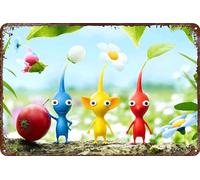FYELVO Pikmin Strategy and Puzzle Targa in metallo in latta Poster Decorazione per Soggiorno Cafe Targa decorativa da parete 30,5 x 20,3 cm