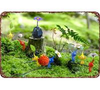 FYELVO Pikmin Strategy and Puzzle Tin Anime Poster Decorazione per Soggiorno Cafe Targa Decorativa per Parete 30,5 x 20,3 cm