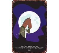 FYELVO Poster decorativo da parete in latta a tema anime Bojack The Horseman, decorazione per soggiorno e bar, 30,5 x 20,3 cm