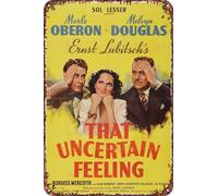 FYELVO Poster del film That Uncertain Feeling, targa in metallo divertente, decorazione da parete per la casa, 20,3 x 30,5 cm