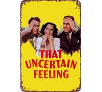FYELVO Poster del film That Uncertain Feeling, targa in metallo divertente, decorazione da parete per la casa, 20,3 x 30,5 cm