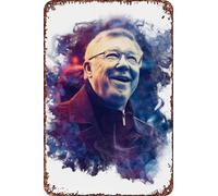FYELVO Sir Alex Ferguson Vintage Metal Tin Signs Retro Garage Signs Poster Cartello Uomo Decorazione Grotta 20,3 x 30,5 cm