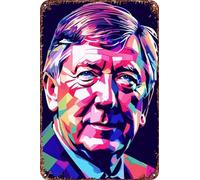 FYELVO Sir Alex Ferguson WPAP Vintage Metal Tin Signs Retro Garage Sign Poster Man Cave Decor 20,3 x 30,5 cm