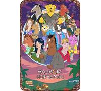 FYELVO Targa decorativa in metallo a tema anime Bojack The Horseman, per soggiorno, bar, 30,5 x 20,3 cm