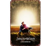 FYELVO Targa decorativa in metallo a tema anime, motivo: Dances With Wolves, per soggiorno, bar, 30,5 x 20,3 cm