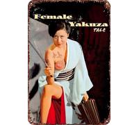 FYELVO Targa in metallo con scritta in lingua inglese "Female Yakuza Tale", decorazione da parete per la casa, 20,3 x 30,5 cm