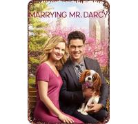 FYELVO Targa in metallo con scritta in lingua inglese "Marrying Mr. Darcy", decorazione da parete per la casa, 20,3 x 30,5 cm