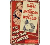FYELVO Targa in metallo con scritta in lingua inglese "The Man Who Came to Dinner Movie Fun", decorazione da parete per la casa, 20,3 x 30,5 cm