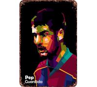 FYELVO Targa in metallo con scritta "Pep guardiola in wpap TV program", divertente targa in metallo, decorazione da parete per la casa, 20,3 x 30,5 cm
