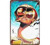 FYELVO Targa in metallo divertente con scritta "Fear loathing in las vegas", in metallo, decorazione da parete per esterni e casa, 20,3 x 30,5 cm
