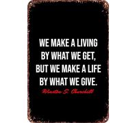 FYELVO Winston S Churchill Citazioni Vintage Metallo Tin Signs Retro Garage Sign Man Cave Decor 20,3 x 30,5 cm