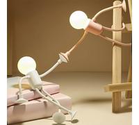 Fyeme 2 pezzi divertente luce notturna sportiva con ventosa, divertente luce notturna fai da te a forma di luci notturne pieghevoli, forma variabile, divertente luce notturna per camera da letto,