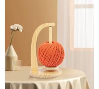 Fyeme Supporto magnetico per gomitoli di lana in legno, supporto per gomitoli di lana girevole, base stabile, per lavorare a maglia e uncinetto senza nodi, colore del legno