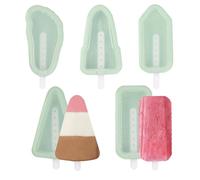 Fyfjur 5 Pezzi Stampi per Ghiaccioli in Silicone, Premium Ghiaccioli Stampo Riutilizzabili e Senza BPA, Stampi per Gelati con Design a Maniglia Facile da Sformare, Tendenza Estiva e Gelato Fai Da Te