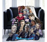 FYFLNO Mads Mikkelsen Coperta in pile morbida e confortevole per divano, letto, auto, campeggio, coperta in peluche accogliente