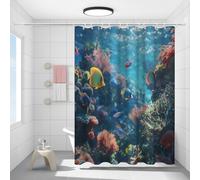 FYFMUSHE Tenda da doccia colorata a forma di pesciolino per il bagno, bella tenda da bagno in poliestere impermeabile con 12 ganci, decorazione per la privacy della vasca da bagno, 183 x 183 cm