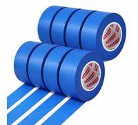 Fyguard 8 rotoli di nastro crespo, 24 mm x 50 m, colore blu, per pittore, resistente ai raggi UV, per la lavorazione dei bordi, separazione dei colori, ristrutturazioni, fai da te