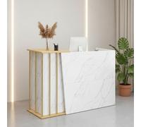 FYGZHMS Banco reception, bancone reception semplice e moderno, supermercato, minimarket, negozio di abbigliamento, cassiere, reception for la lobby(Marble color,120cm)