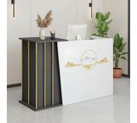 FYGZHMS Banco reception, bancone reception semplice e moderno, supermercato, minimarket, negozio di abbigliamento, cassiere, reception for la lobby(Gray print,140cm)