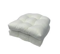 FYHTC Set di 2 Cuscini per Sedie da Esterno a Forma di U, Cuscini di Ricambio per Sedia in Vimini con Angoli Arrotondati Trapuntati da 19 X 19, Set di Cuscini per Divano da Giardino(off-White)
