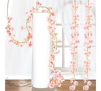 Fyihoxi 2 PCS Ghirlanda Fiori Artificiali, 1,8M Fiori di Ciliegio Finti, 135 Fiori Ghirlanda di Fiori di Ciliegio, Finte Rose Fiori Ghirlanda in Seta per Matrimoni Feste Giardini Stanze Decor