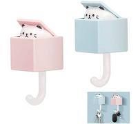 Fyihoxi Gancio Appendiabiti 2 Pezzi Appendi Chiavi a Muro Gatto, Appendiabiti Bambini, Gancio Adesivo Animale per Asciugamani Porte Attaccapanni Muro Soggiorno Bagno Arredamento