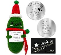 FYJCXCMP Graziosa Bambola per Cetriolo, Supporto emotivo, Pickle, Crochet Emotional Support Pickles,Simpatici Ornamenti Tessuti a Mano, Carini Crochet Pickled Cucumber Knitting Doll Positive