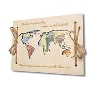 FYJCXCMP Salvadanaio a Forma di Mappa del Mondo, Regalo di Nozze in Legno, Regalo di Nozze per Sposi, può Contenere Denaro o Foto, Regalo di Nozze in Legno, Personalizzato