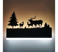 FYLARY Applique Montagna Lampada con Animali da Muro Lampada Parete Interno Vintage Lampada Cervo da Parete, 12W (Cervo D)
