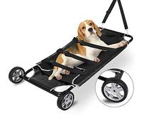 FYLZW Carrello Barella Animale Nero, Pieghevole per Animali Domestici, Due Ruote, Capacità Massima 250 Libbre