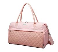 Fymlok Borsa Sportiva Borse da fitness Diamond Lattice Sport Borsa Multifunzionale Ladies a tracolla in nylon Grandi viaggio in(Pink)