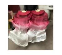 Fymlok Fan Veils Danza del Ventre 1 Paio (1L+1R) veli da Danza del Ventre in Vera Seta, a ventaglio, Taglia Classica(As picture-20,180cm(Hot Size))