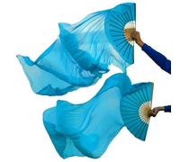 Fymlok Fan Veils Danza del Ventre Ventagli di Danza Seta Imitazione 1 Pezzo/Paio 10 Colori Veli Seta Tinta Unita del Ventre 180 * 90 cm(24,120x90cm 1 Pair)