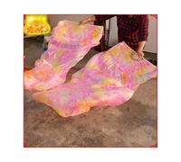 Fymlok Fan Veils Danza del Ventre Ventagli di Seta for Danza del Ventre in Vera 1 Paio ventagli Lunghi in Tinta a Mano for Veli for(Color 20,1.8x0.9M)