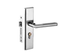 Fymlok Set di Pomelli per Porta Maniglia silenziosa for interni, serratura antifurto, maniglia porta in acciaio inossidabile, del bagno con e chiave(Silver)